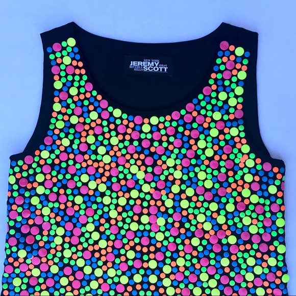 Jeremy Scott Neon dot Gogo Dress Mini - Picture 2 of 13